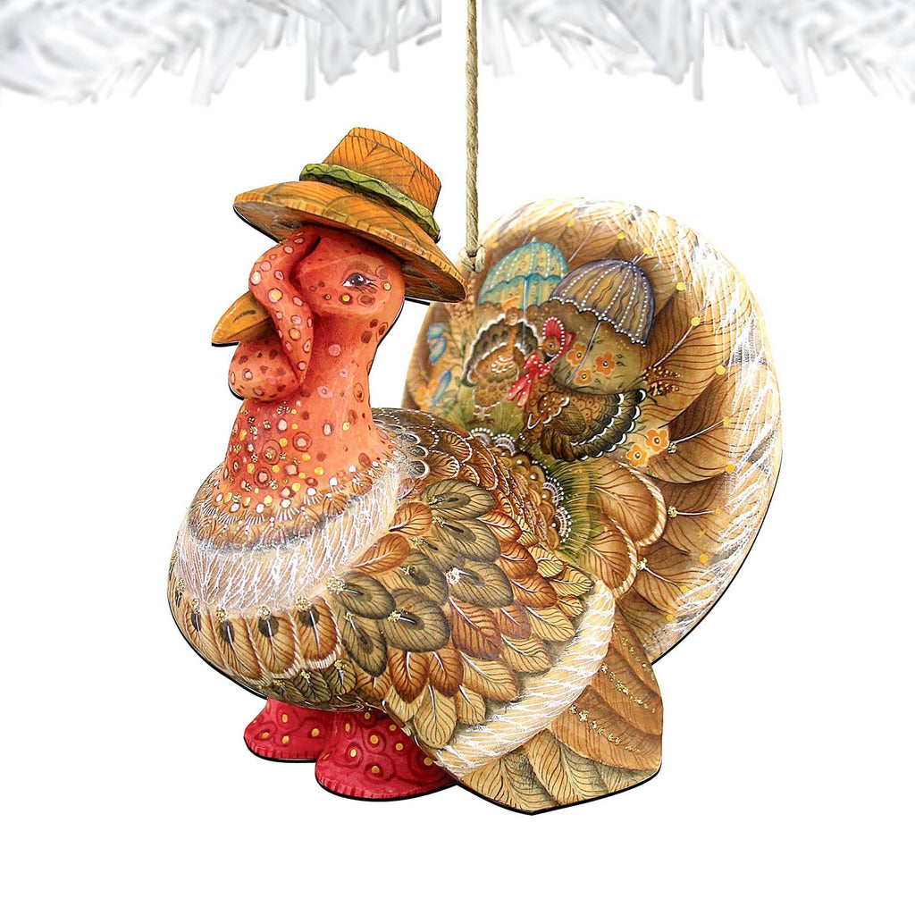 Tom the Turkey Wooden Ornaments by G. DeBrekht - Thanksgiving Halloween Decor - 8158904