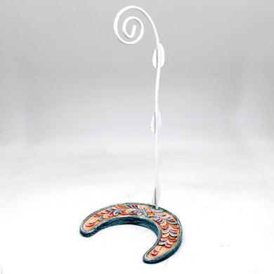 Metal Ornament Holder Stand on Cast Flower Base - 12 inches Tall - Christmas Ornament Display by G. Debrekht Limited Quantity Available