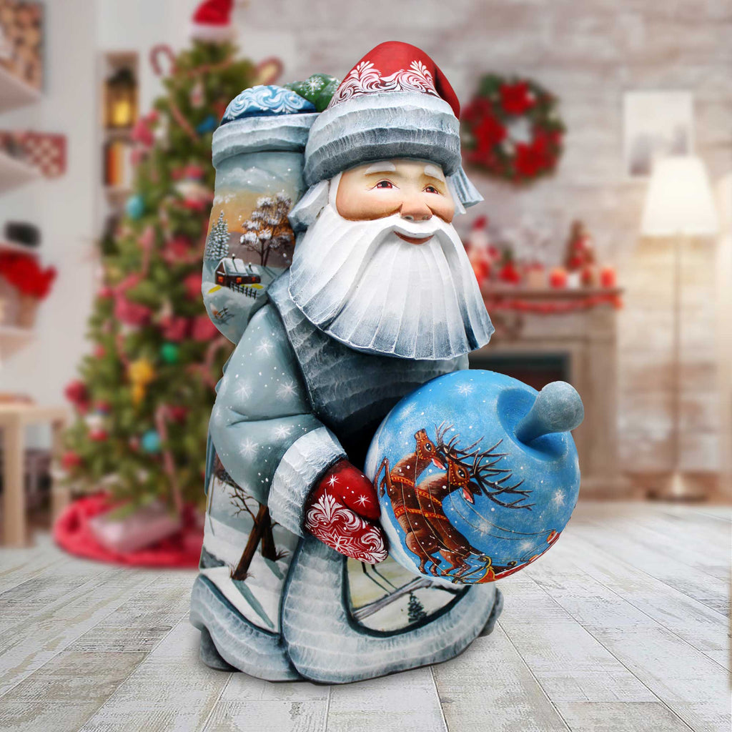 Full Bag of Gifts Santa Hand-Painted WOODCARVED Masterpiece by G. DeBrekht - Christmas Decor - 821718