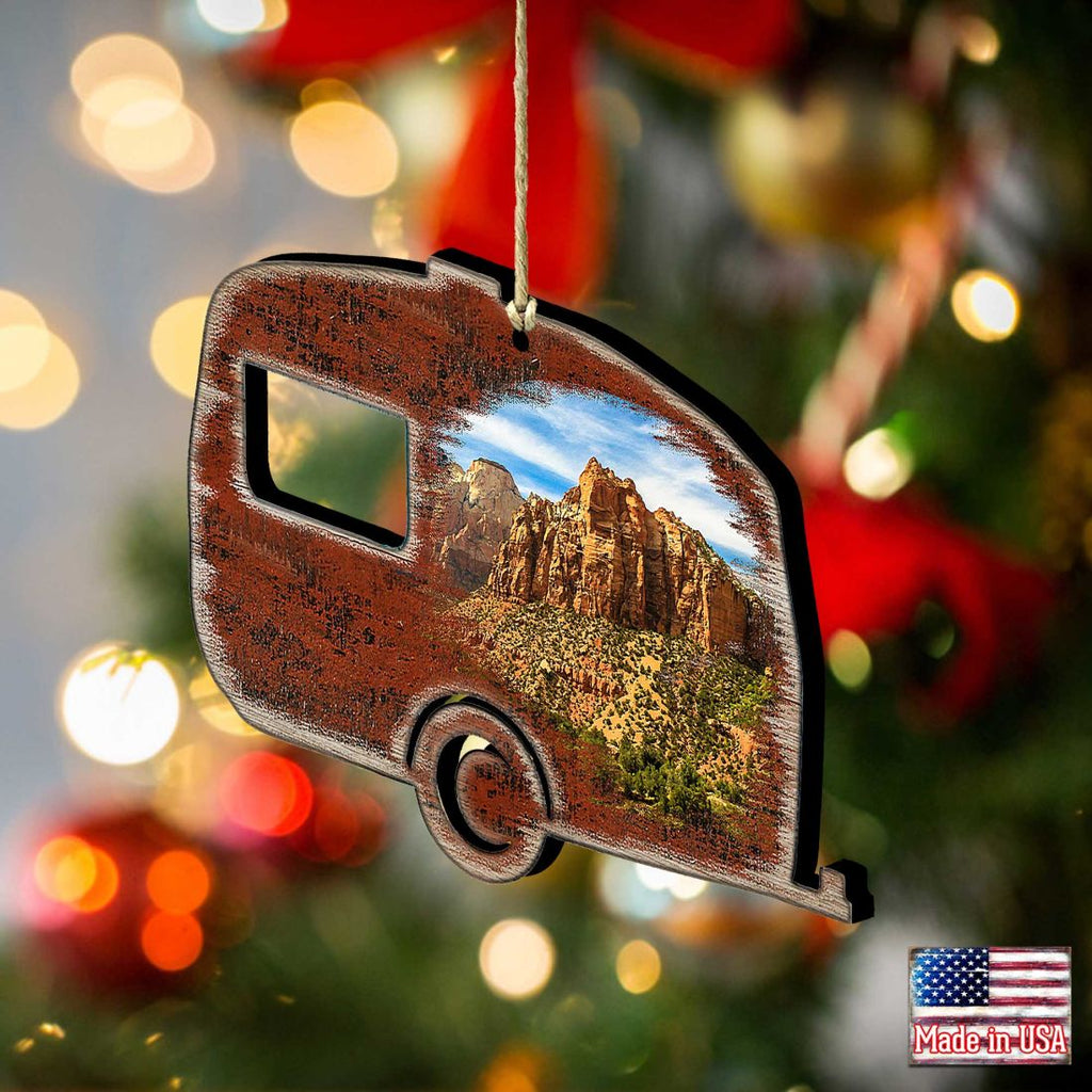 Camper Woodsy Wooden Ornaments by G. DeBrekht - Wildlife Holiday Decor - 8198431-2
