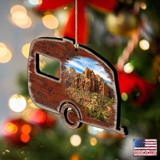 Camper Woodsy Wooden Ornaments by G. DeBrekht - Wildlife Holiday Decor - 8198431-2