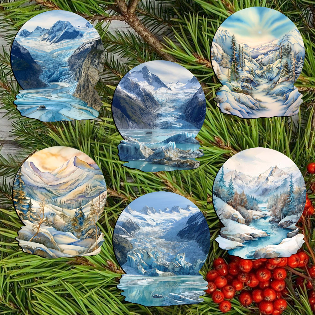 Northern Wonders Clip-On Eco Wood Decorative Ornaments Set of 6 by Nature Wonders - Wildlife Decor - 8090119C-S6