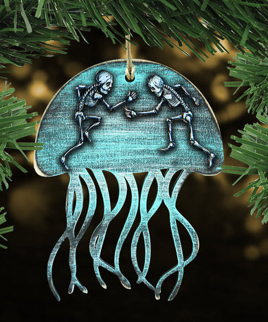 Halloween Skeletons Jellyfish Wooden Ornaments by G. DeBrekht - Thanksgiving Halloween Decor - 8199513-2
