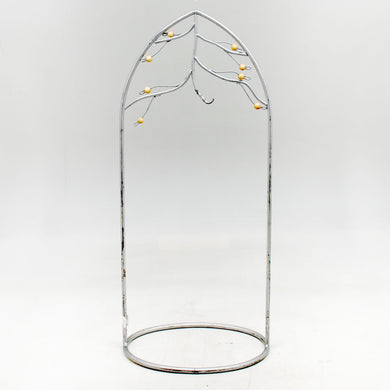 Metal Ornament Holder Stand with Wooden Beads - 13.5 Inches Tall - Christmas Ornament Display by G. Debrekht Limited Quantity Available