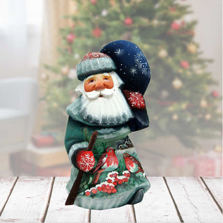 Red Cardinal Santa Hand-Painted WOODCARVED Masterpiece by G. DeBrekht - Wildlife Holiday Decor - 821365 *** PRE-ORDER - Handmade Just for You! ***