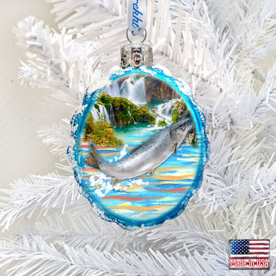 Salmon Mercury Glass Ornament by G. DeBrekht - Wildlife Holiday Decor - 771055