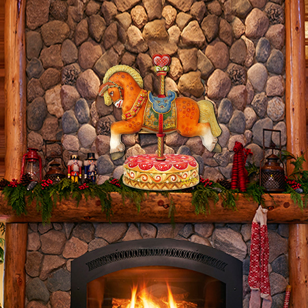 Carousel Horse Christmas Holiday Door Decor by G. DeBrekht - Carousel Holiday Decor - 8114041-1H