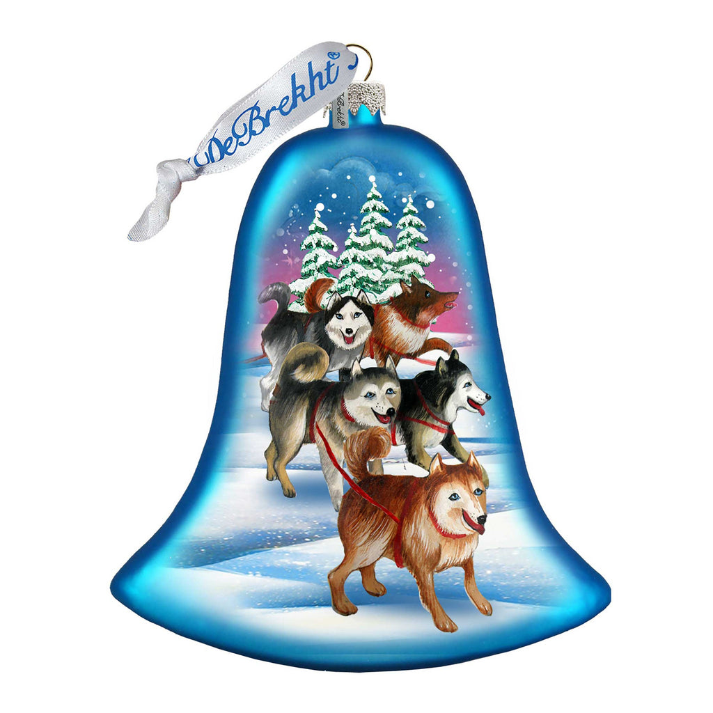 Sledging Dogs Glass Ornament by G. DeBrekht - Christmas Decor - 752-040