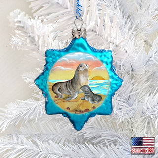 Seal Star Mercury Glass Ornament by G. DeBrekht - Coastal Holiday Decor - 775476