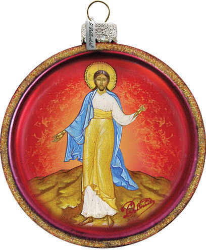 Jesus Cut Ball Glass Ornament by G. DeBrekht - Nativity Holiday Decor - 764-005