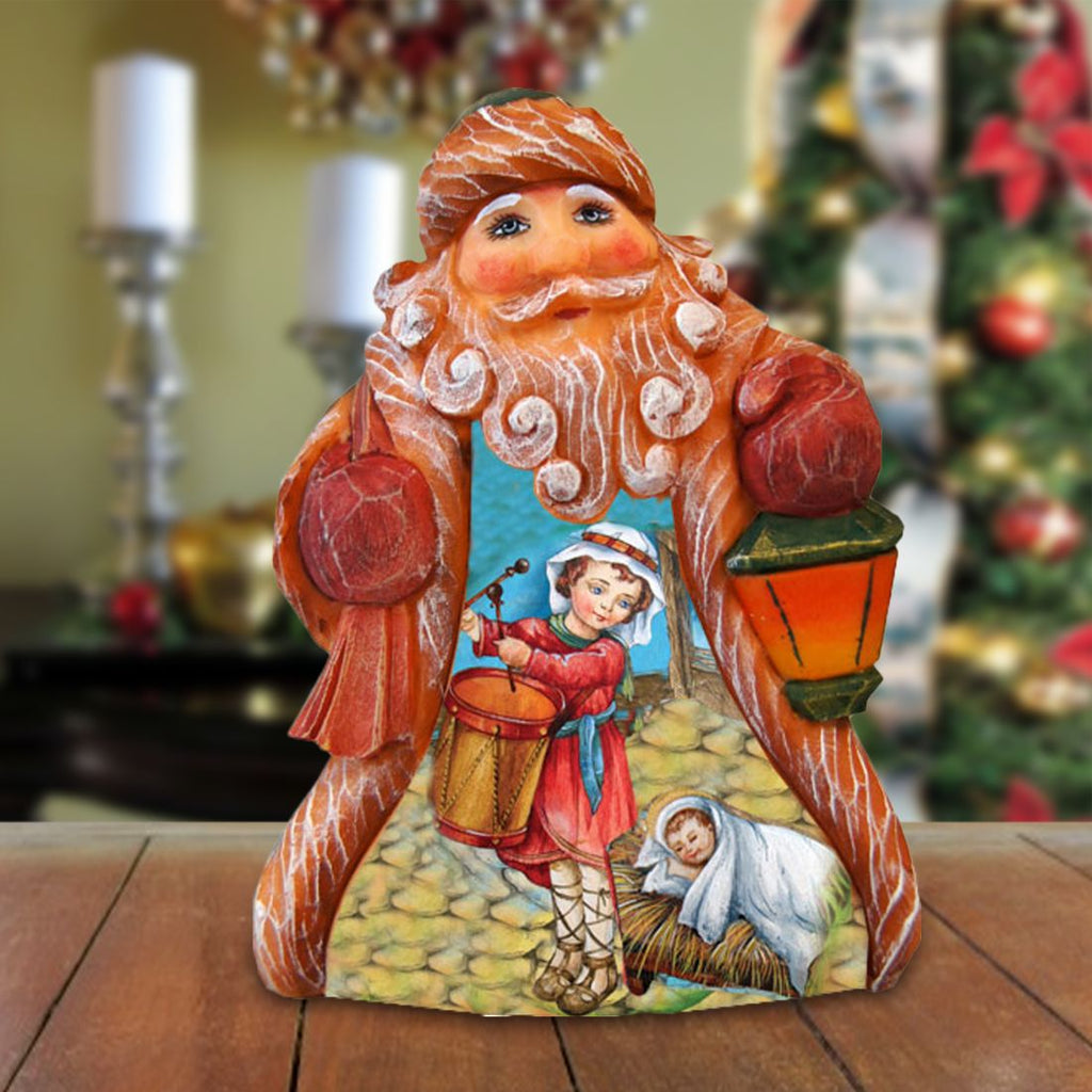 Drummer Boy Tiny Tale Santa Handcrafted Christmas Figurine - G. DeBrekht - Christmas Santa Snowman Decor - 561611