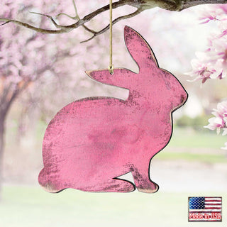 Pink Bunny Easter Wood Ornaments Pair G. DeBrekht - Designocracy - 81991341