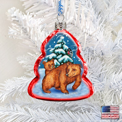 Grizzly Mercury Glass Ornament by G. DeBrekht - Wildlife Holiday Decor - 771021