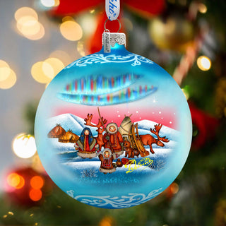 a christmas ornament hanging from a christmas tree