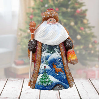 Quiet Yuletide Night Hand-Painted WOODCARVED Masterpiece by G. DeBrekht - Wildlife Holiday Decor - 8214831