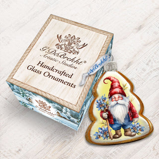 Christmas Gnome Mercury Glass Ornaments by G. Debrekht - Christmas Santa Snowman Decor - 776016