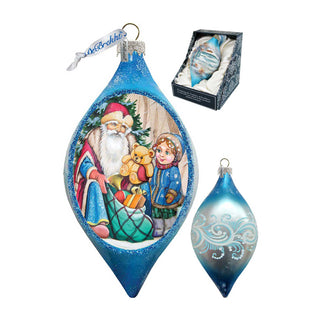 Toy Bag Drop Glass Ornament by G. DeBrekht - Christmas Santa Snowman Decor - 757-024