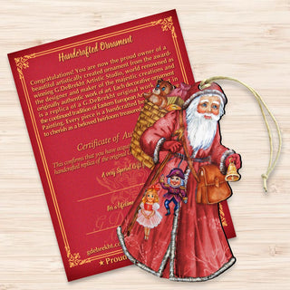 Saint Nick Christmas Wooden Ornaments by G. DeBrekht - Christmas Santa Snowman Decor - 8124120