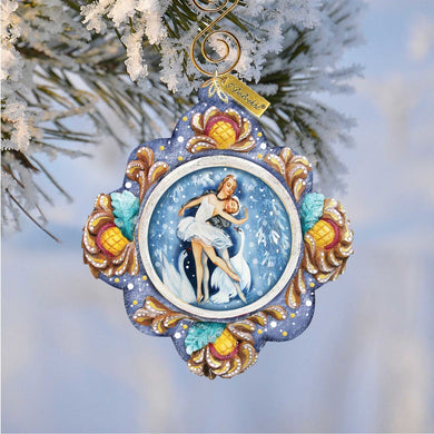 Swan Ballet Sculpted Hand-Painted Christmas Ornament by G. DeBrekht - Love Family Kids Decor - 6102531