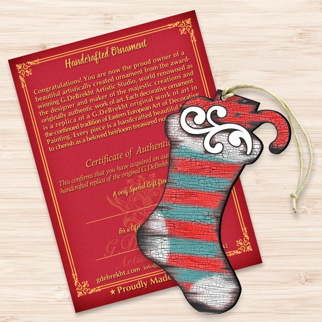 Noel Stocking Wooden Ornaments Christmas by G. DeBrekht - Christmas Decor - 8198802