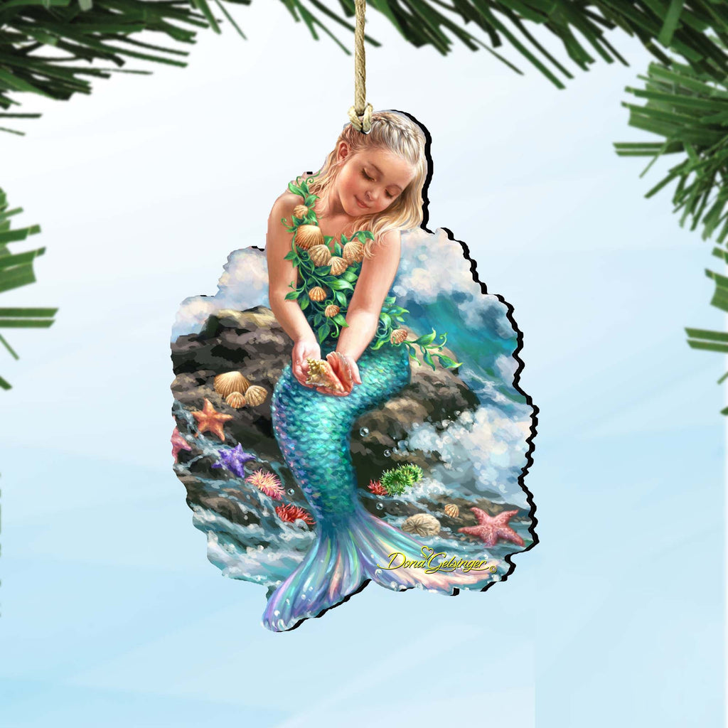 Princess of The Sea Wooden Ornaments by Gelsinger - Coastal Holiday Decor - 8141112-1611