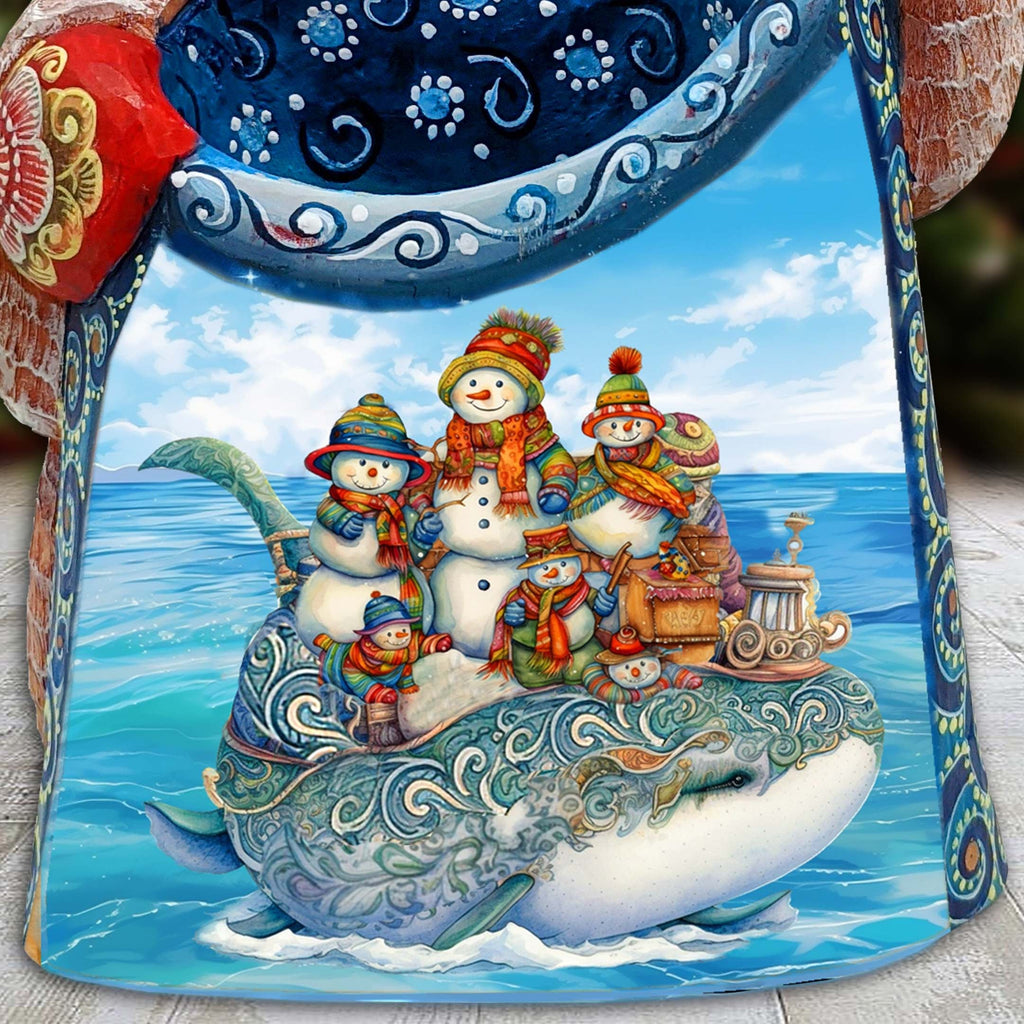 Snowmen Christmas Journey Santa Hand-Painted WOODCARVED Masterpiece Figurine by G. DeBrekht - Christmas Decor - 8203023 *** PRE-ORDER - Handmade Just for You! ***