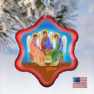 Trinity Nativity Snowflake Glass Ornament by G. DeBrekht - Nativity Holiday Decor - 754-034