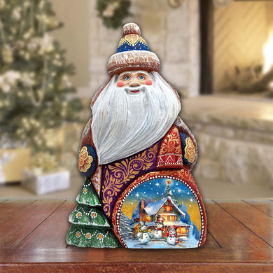 Christmas Night Santa Hand-Painted WOODCARVED Masterpiece Figurine by G. DeBrekht - Christmas Decor - 8206024