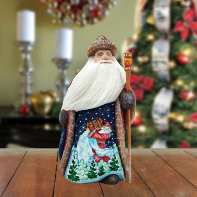 Special Delivery Santa Hand-Painted WOODCARVED Masterpiece by G. DeBrekht - Christmas Decor - 8214830
