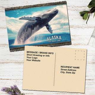 a large whale leaping out of the water, with the text 