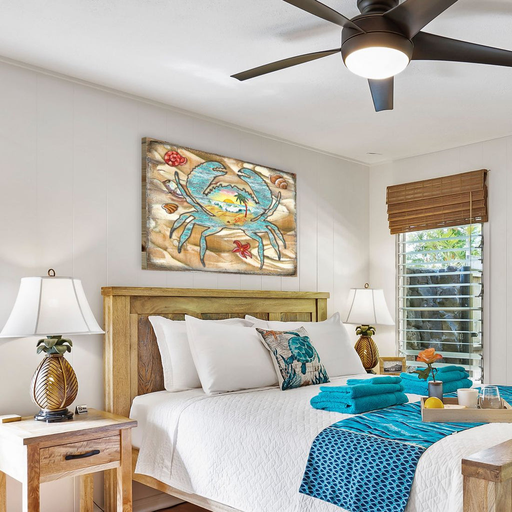 Vintage Spada Crab Wooden Coastal Wall Art by Nature Wonders - Coastal Sea-Life Decor - 95224-1B