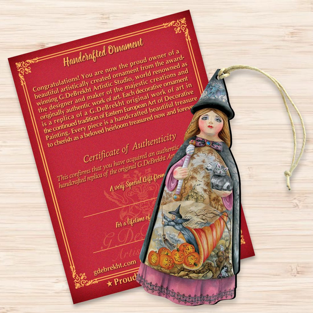 Halloween Witch Wooden Ornaments by G. DeBrekht - Thanksgiving Halloween Decor - 8114170
