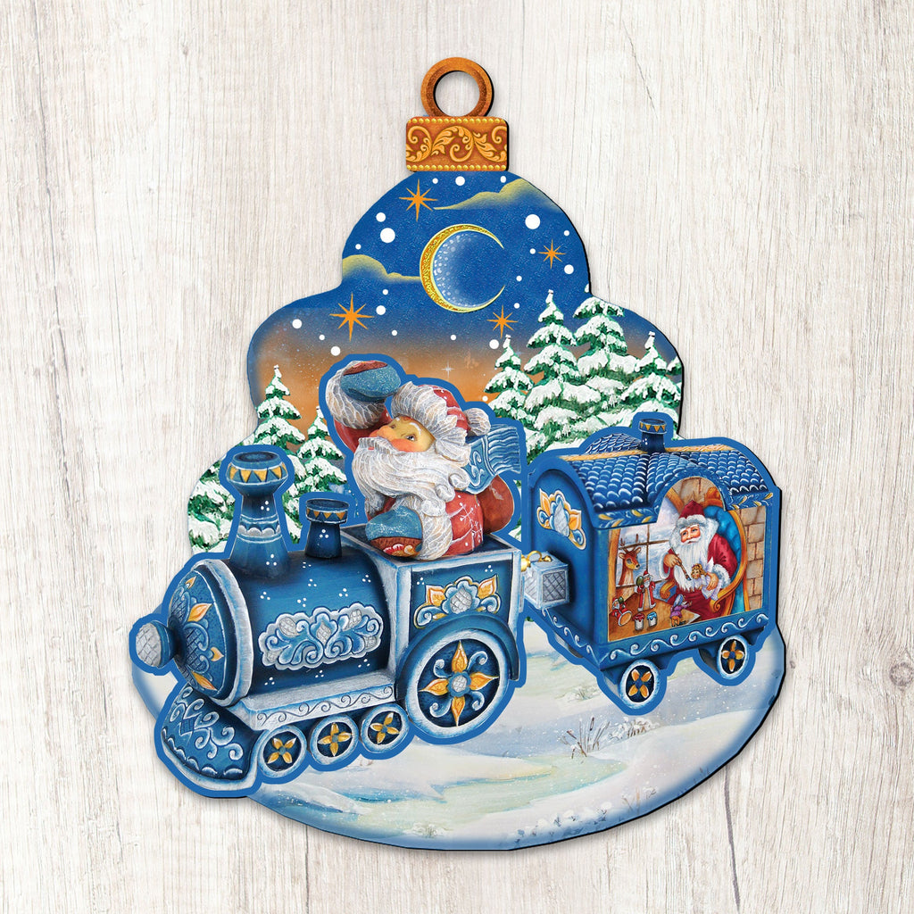 Christmas Train Christmas Door Decor by G. DeBrekht - Christmas Santa Snowman Decor - 8112180H