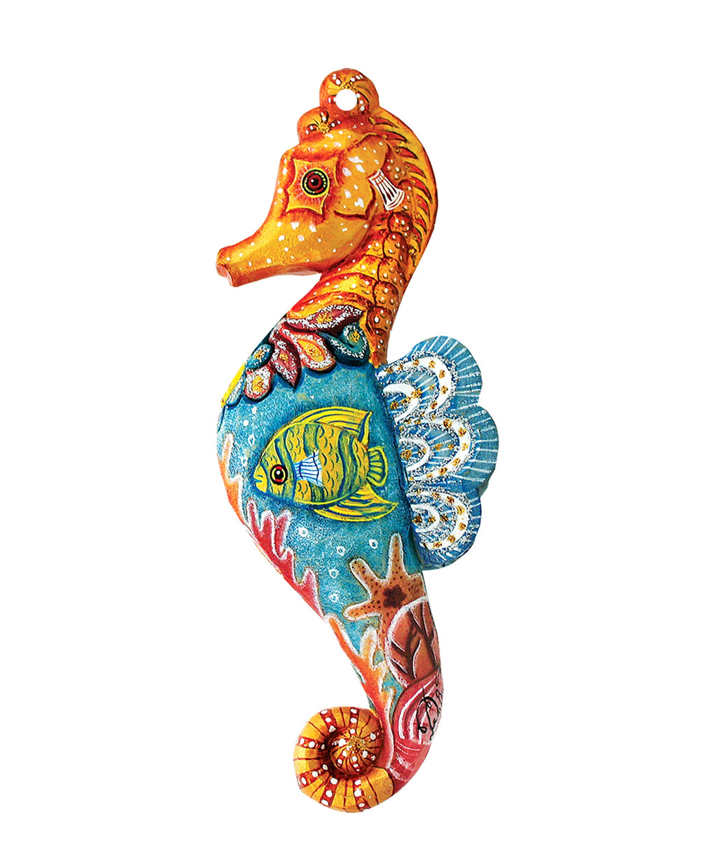 Seahorse Beach House Coastal Door Decor by G. DeBrekht - Coastal Holiday Decor - 8126111H