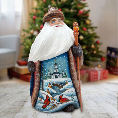 Winter House Santa Hand-Painted WOODCARVED Masterpiece by G. DeBrekht - Wildlife Holiday Decor - 8214839