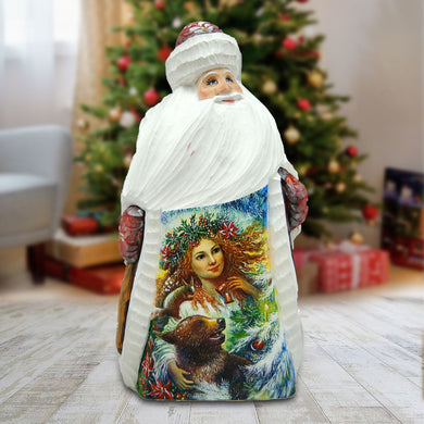 Santa Cherish Winter Hand-Painted WOODCARVED Masterpiece by Strelkina at G. DeBrekht - Christmas Decor - 821602