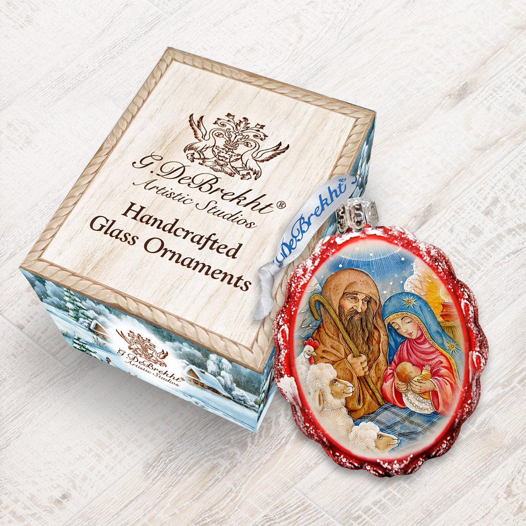 Nativity Glass Ornament Keepsake,, Nativity Inspirational Decor - 772029