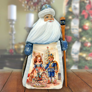 Clara and Nutcracker Prince Santa Wood Carved Figurine by G