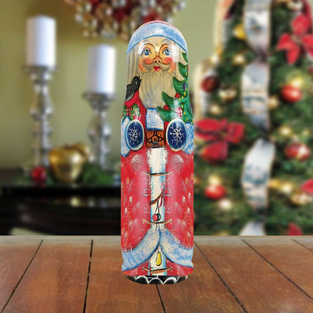 Santa Tree Hand-Painted Wooden Bottle Gift Box by G. DeBrekht