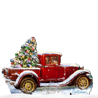 Old Fashion Truck Christmas Outdoor Yard Sign by D. Gelsinger - Christmas Santa Snowman Décor - 8461039F-1701