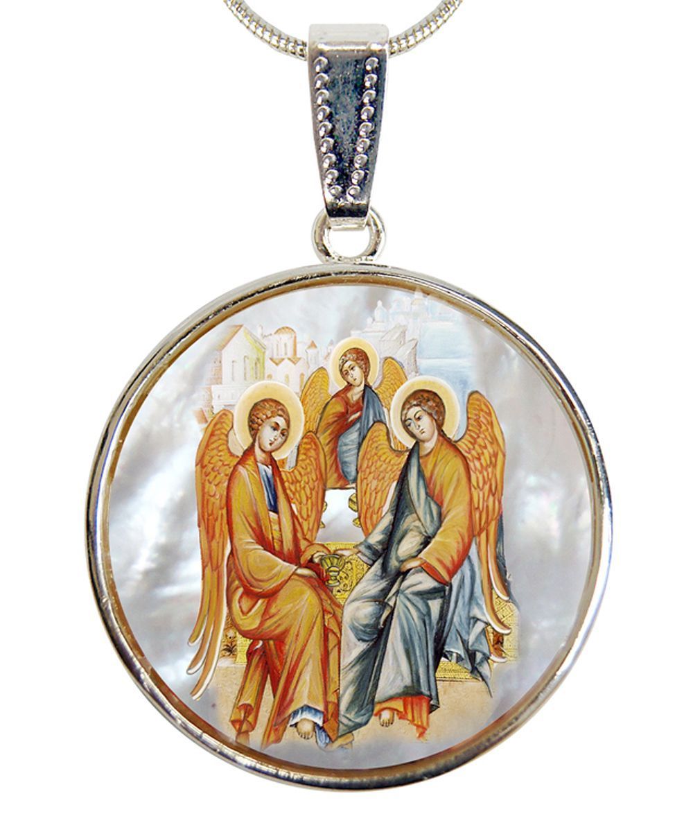 Necklace - cross - Holy Trinity - Holy Confirmation - leather cord - Polish  Jakóbczak Studio