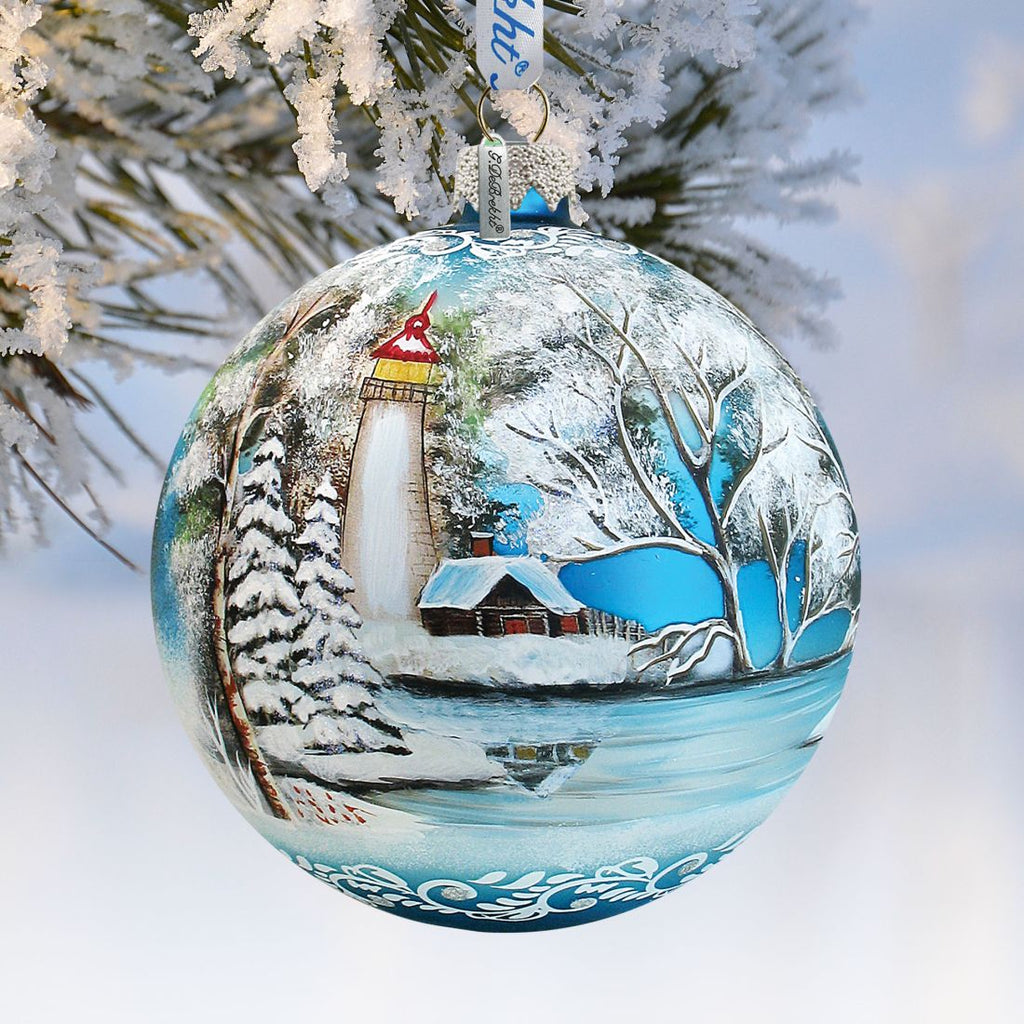 Winter Lighthouse Glass Ornament Limited Edition by G.DeBrekht - Christmas Décor - 73811