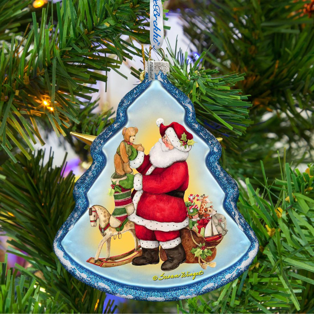 Santa Workshop Glass Ornament by Susan Winget | Christmas