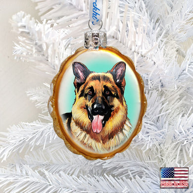 German Shepherd Mercury Glass Ornament by G. DeBrekht - Pets Dog and Cats Décor - 774014
