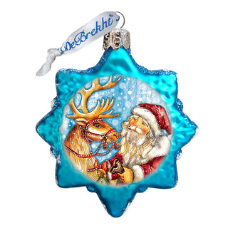 Reindeer Santa Mercury Glass Ornament by G. DeBrekht - Christmas Santa Snowman Décor - 773088