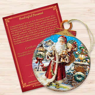 Silent Night Santa Wooden Ornaments by Gelsinger - Christmas Santa Snowman Decor - 8021116-1315