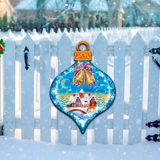 Winter Drop Ornament Door Decor by G. DeBrekht - Christmas Santa Snowman Decor - 8112182H