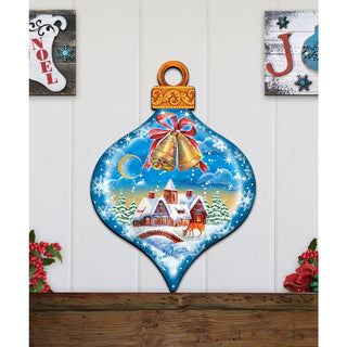 Winter Drop Ornament Door Decor by G. DeBrekht - Christmas Santa Snowman Decor - 8112182H