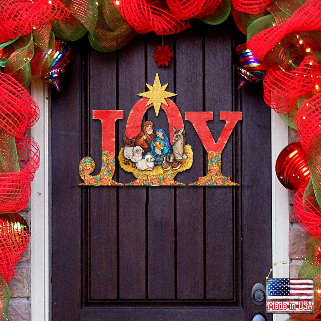 Joy Nativity Christmas Nativity Door Decor G. DeBrekht | Designocracy