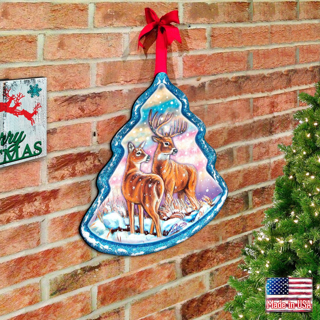 christmas door decorations reindeer